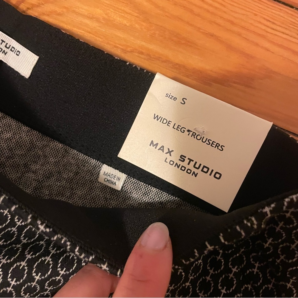 Max Studio Dress Pants Women’s Stretch Black And White Print High Waist - Picture 3 of 9